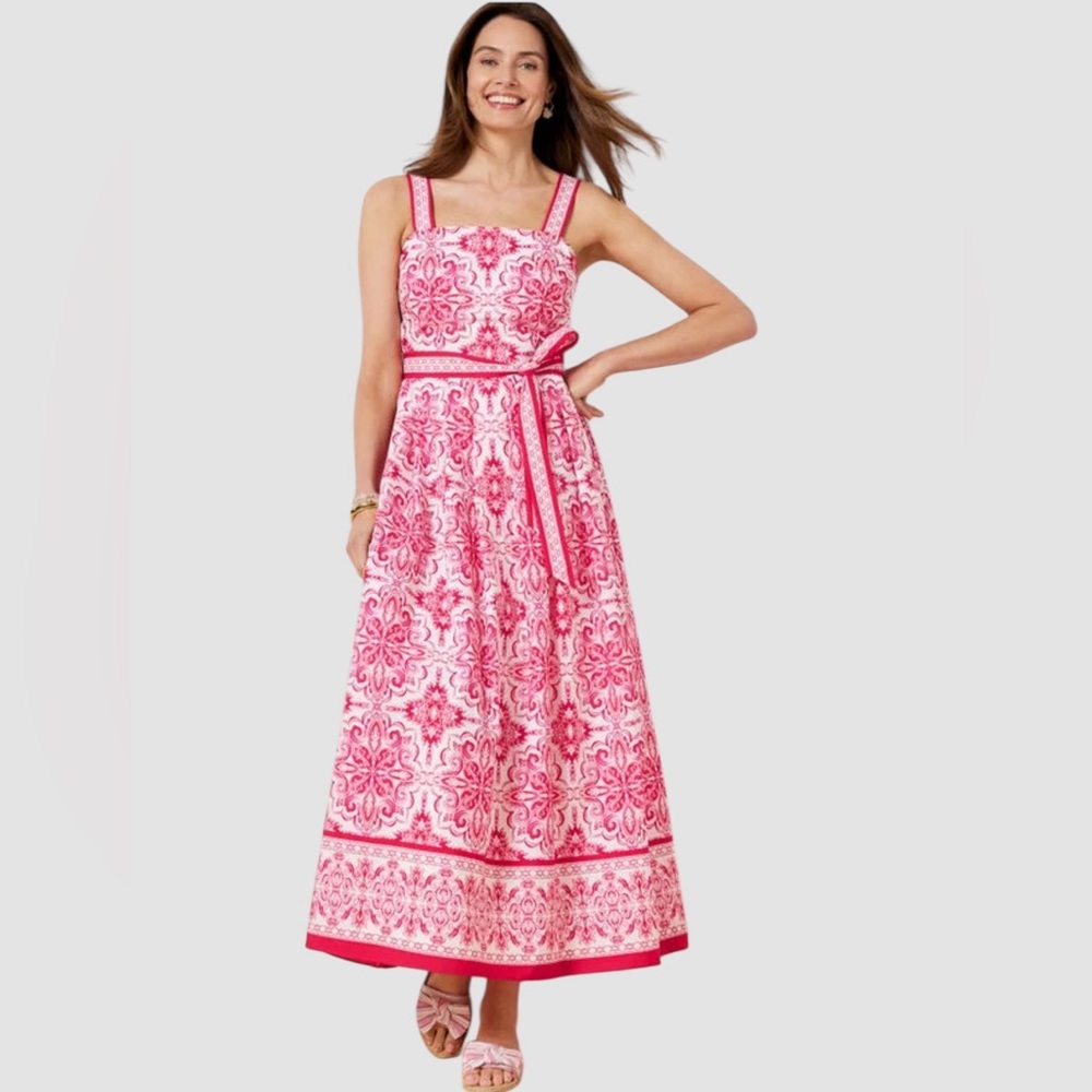 Talbots Pink and White Maxi Dress